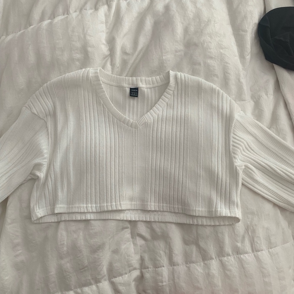 SHEIN white cropped sweater